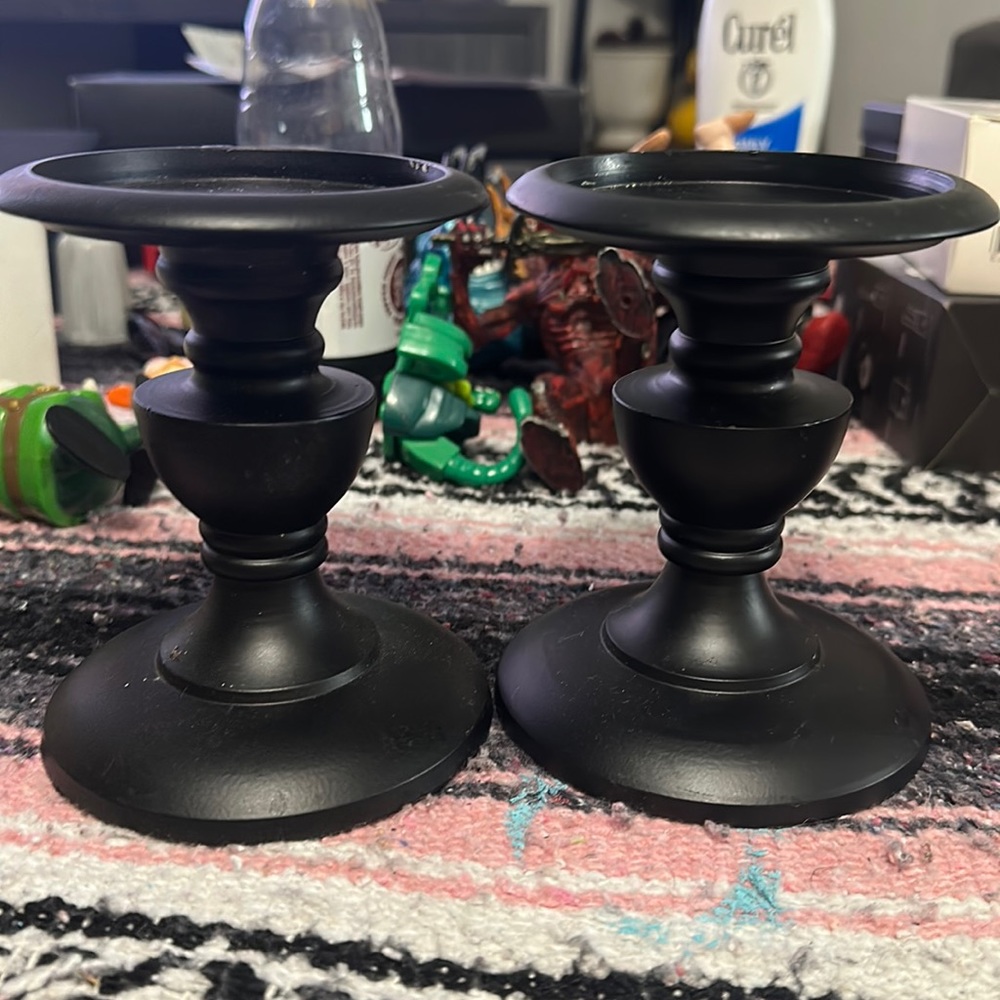 Black Candle Holders